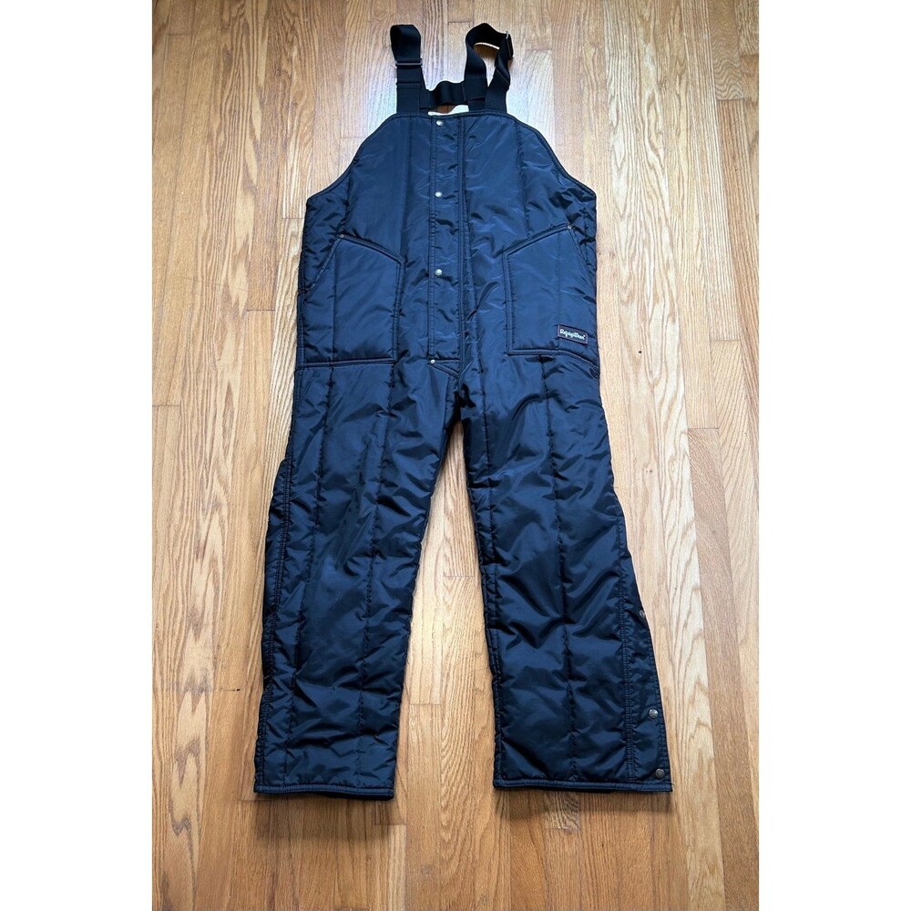 RefrigiWear 0385R Mens Black Iron-Tuff Insulated Bib Overalls Workwear XL